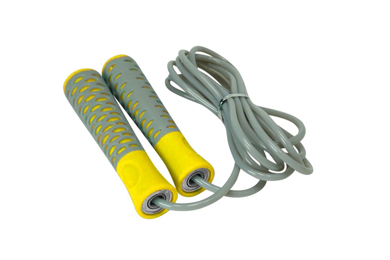 Скакалка PowerPlay 4206 Jump Rope PRO+ Сіро-жовта (2,75m.)