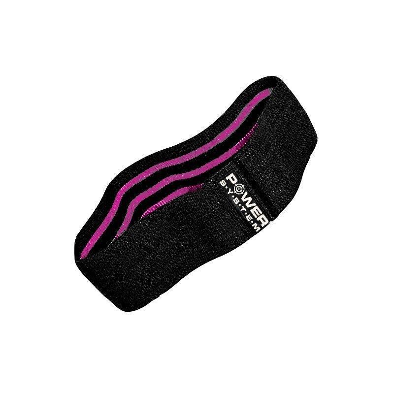 Тканева гумка для фітнесу та спорту Power System PS-4091 Booty Band LVL 1 Black/Pink (d_64 см. навантаження 18-23кг.)