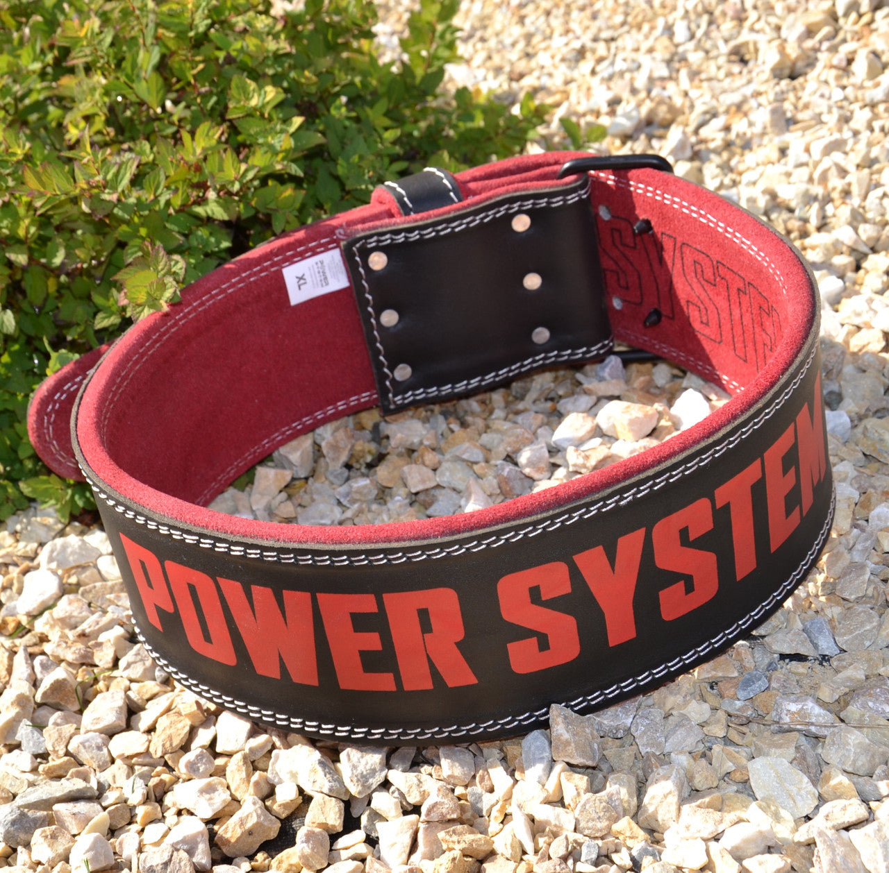 Пояс для важкої атлетики Power System PS-3830 Beast шкіряний Black/Red M