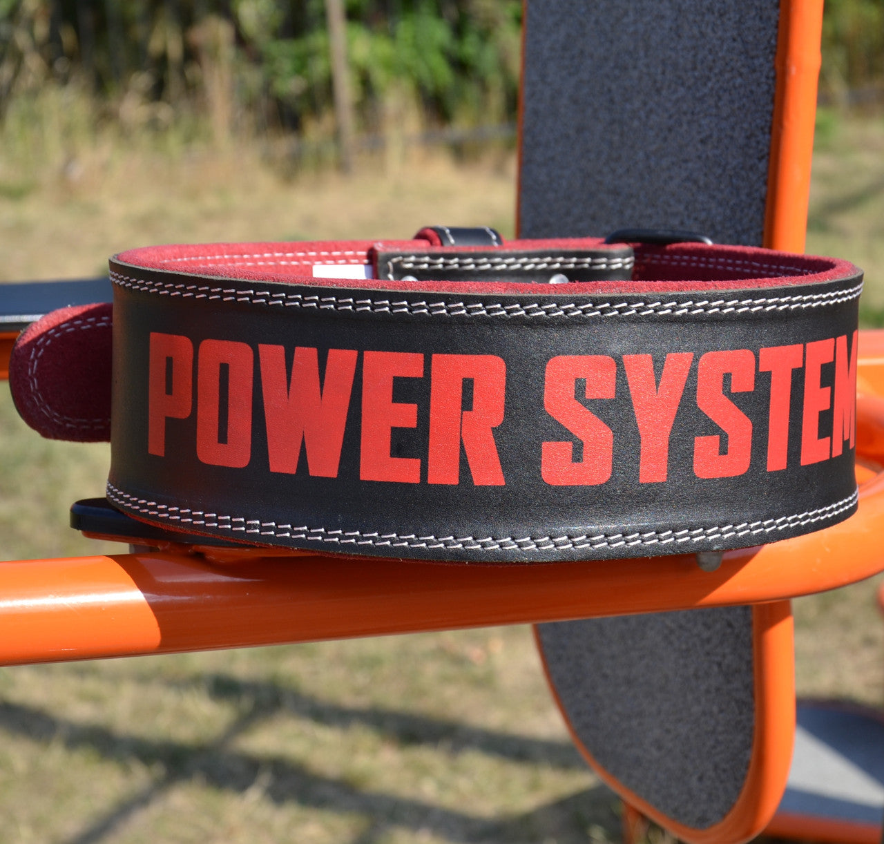 Пояс для важкої атлетики Power System PS-3830 Beast шкіряний Black/Red M