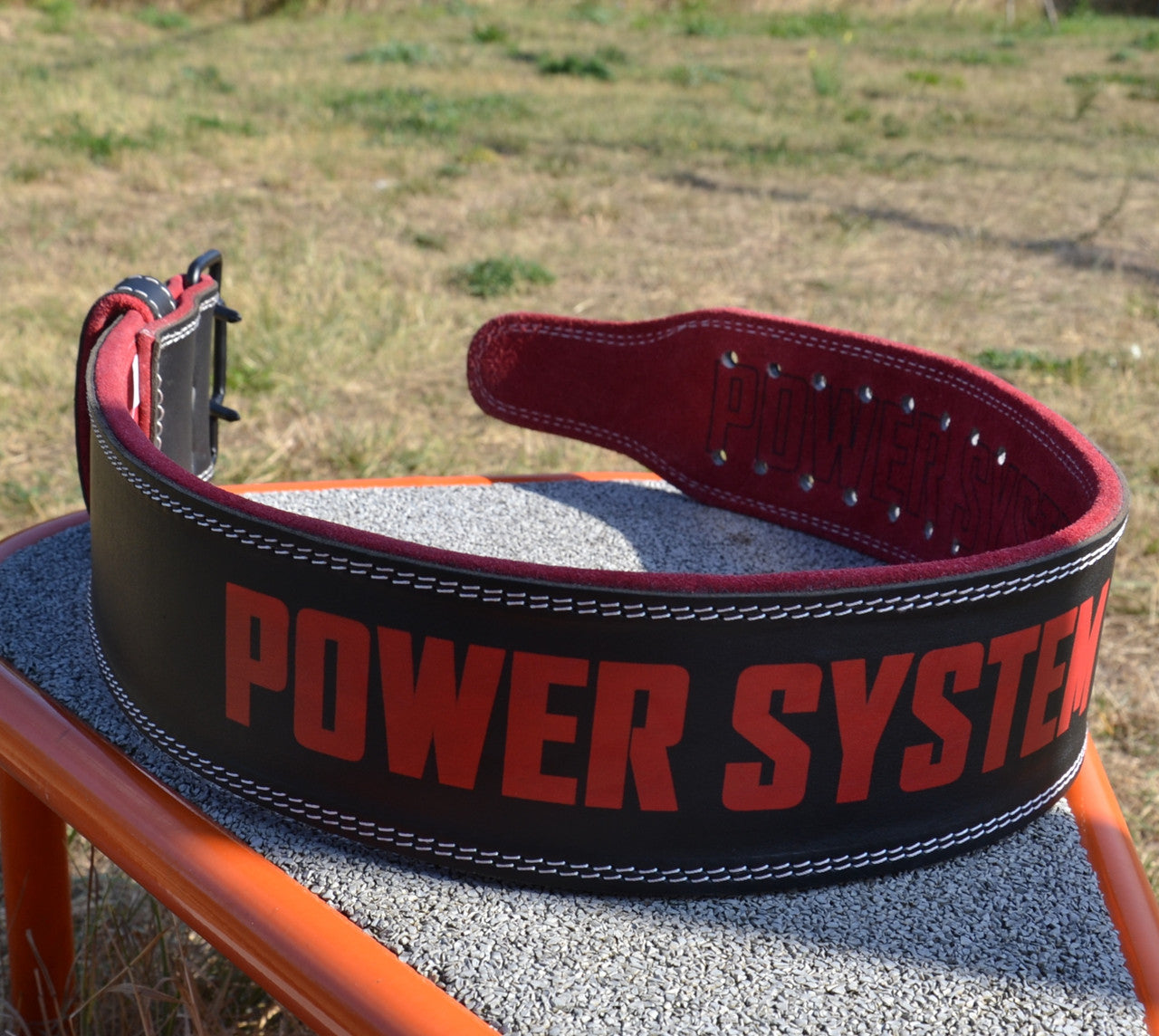 Пояс для важкої атлетики Power System PS-3830 Beast шкіряний Black/Red M