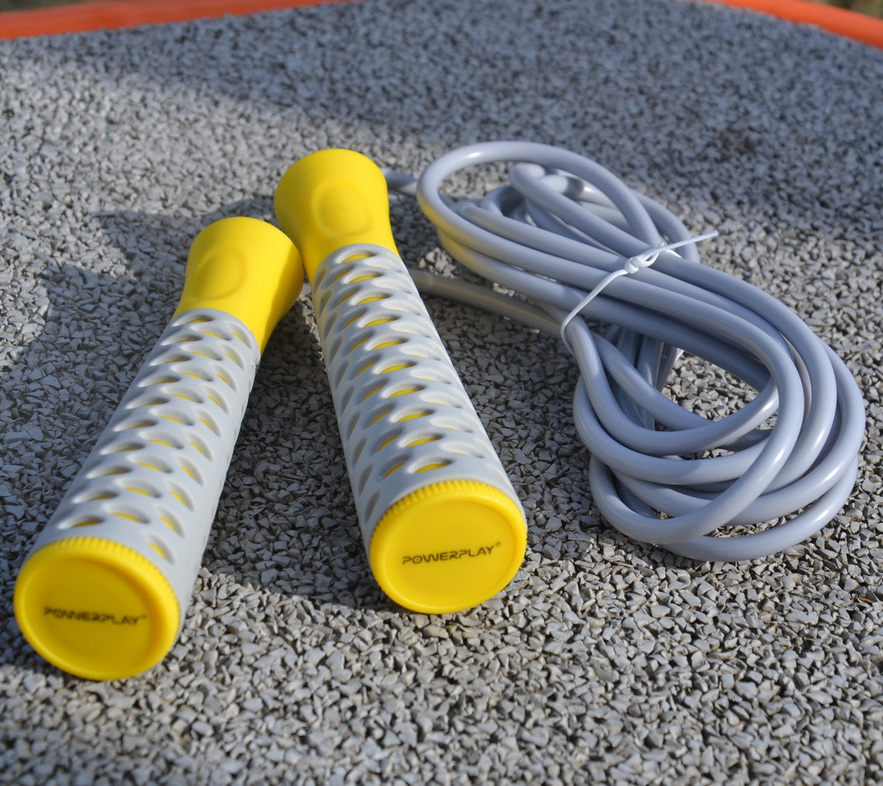 Скакалка PowerPlay 4206 Jump Rope PRO+ Сіро-жовта (2,75m.)