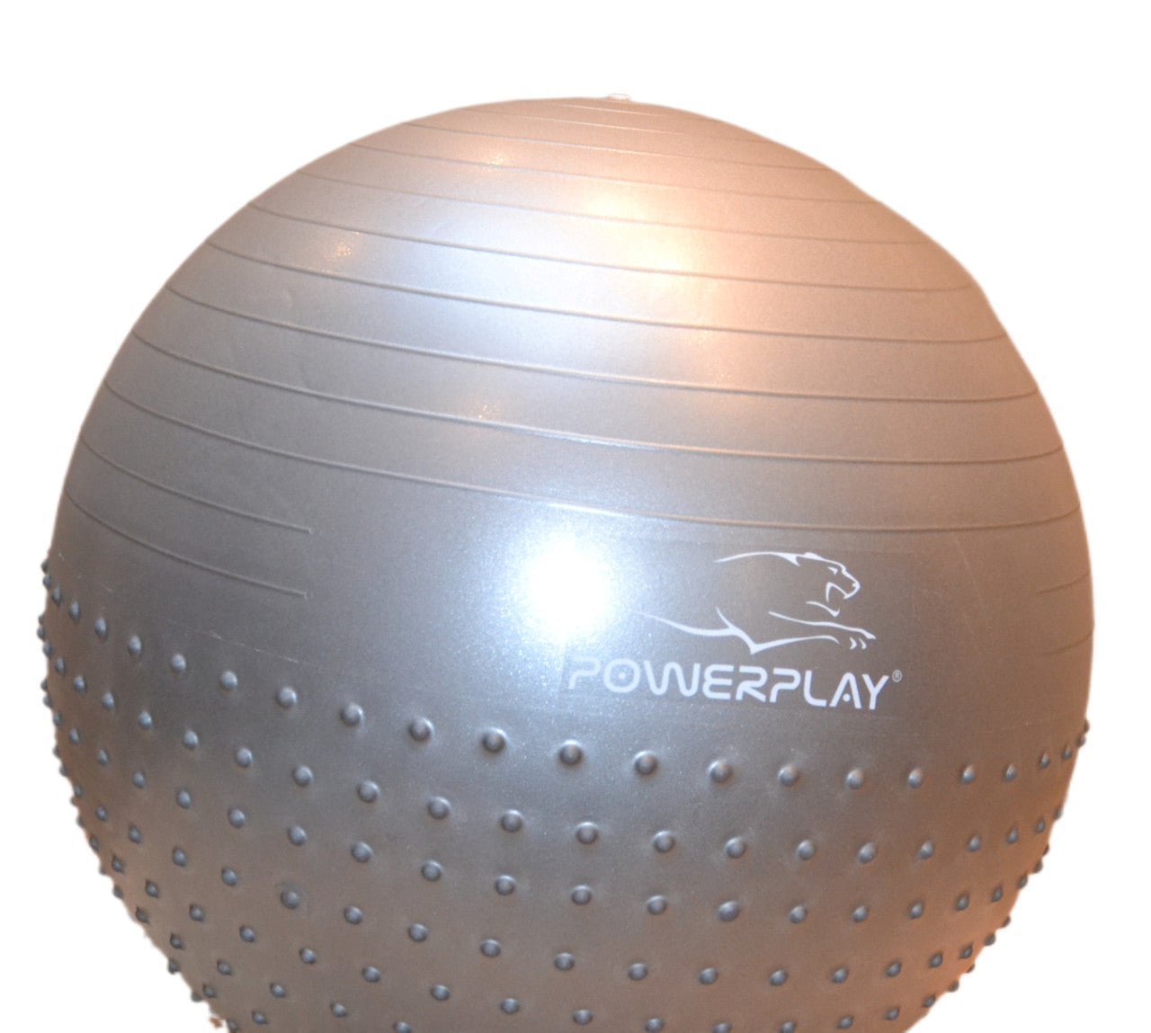 М'яч для фітнесу (фітбол) напівмасажний PowerPlay 4003 Ø65 cm Gymball  Сірий + помпа