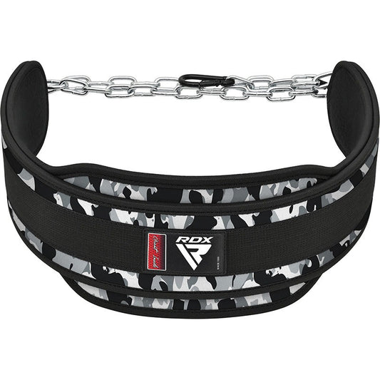 Пояс для обтяжень з ланцюгом RDX T7 Pro Dipping Belt 2 Layer  неопреновий Camo Grey